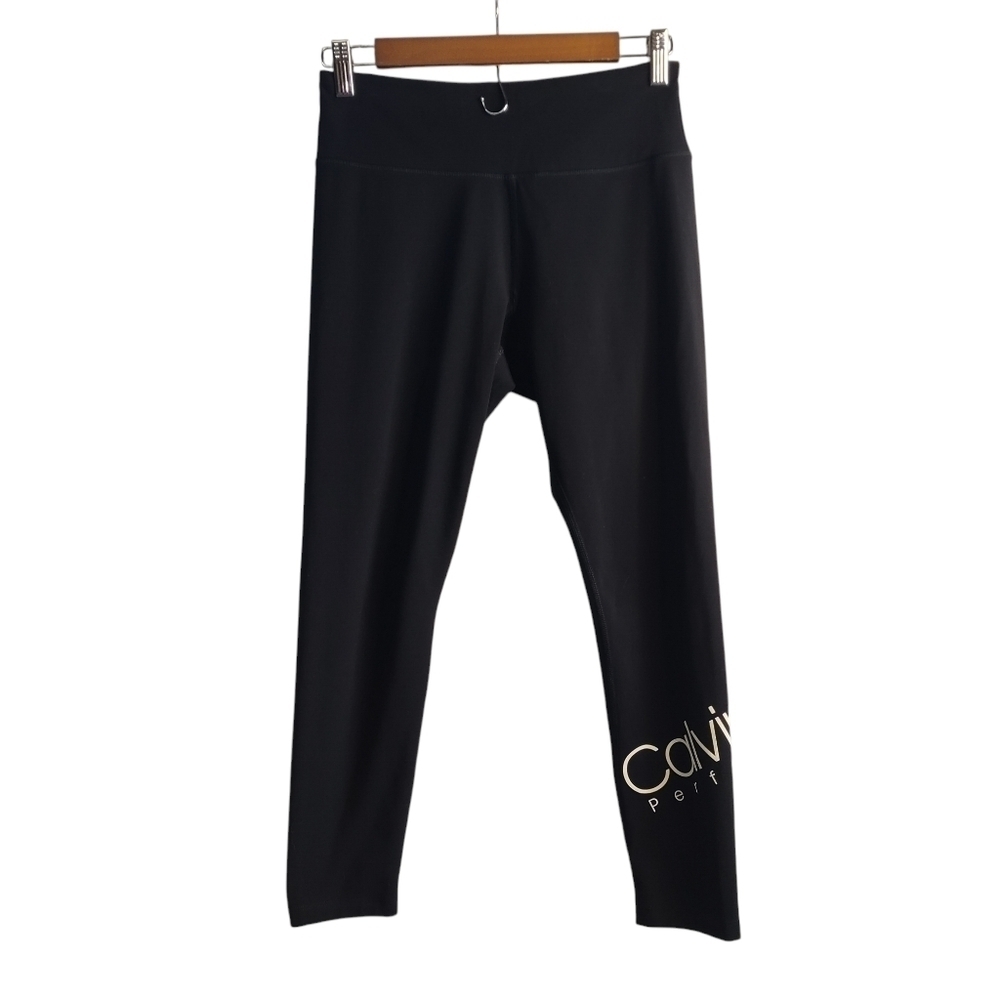 Calvin Klein Women's Black Stretch Wide Leggings Pants Size Medium